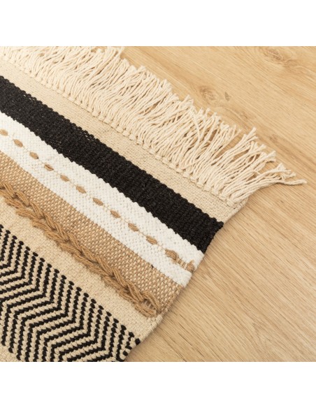 Tappeto cotone juta Holdem sabbia - nero