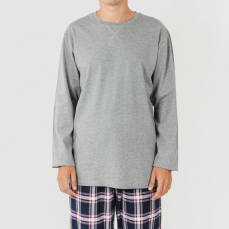 Pigiama uomo flanella Cuadro Tarso grigio