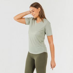 Set sportivo leggings lunghi donna verde foglia - militare 2
