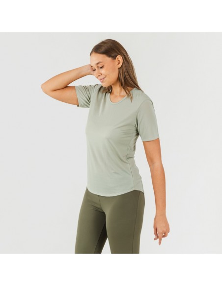 Set sportivo leggings lunghi donna verde foglia - militare