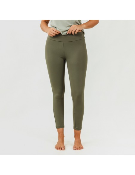 Set sportivo leggings lunghi donna verde foglia - militare