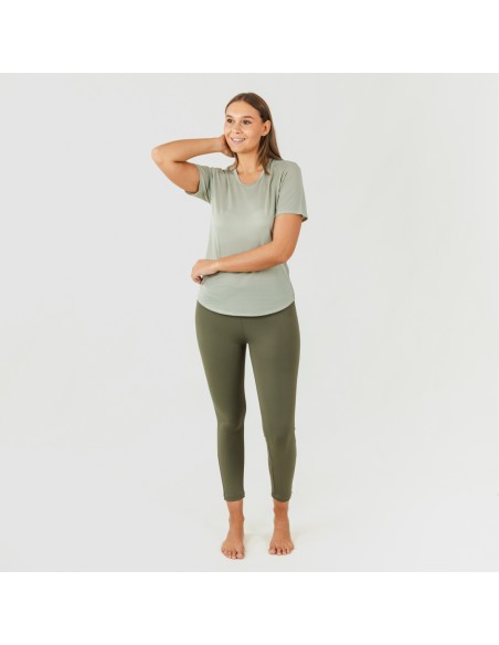 Set sportivo leggings lunghi donna verde foglia/militare conjunto-deportivo-legging-largo-mujer