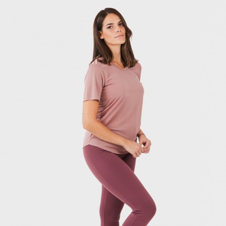 Set sportivo leggings lunghi donna malva - melanzana