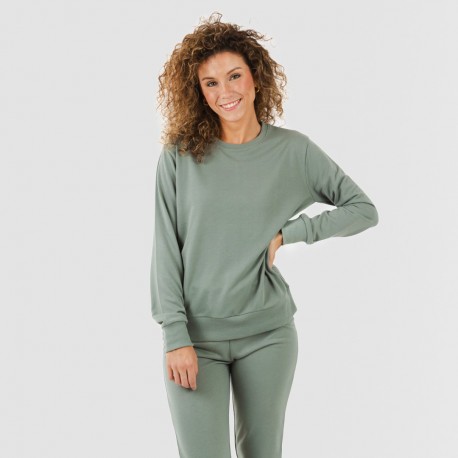 Set sportivo lungo donna verde militare new set-sport-largo-mujer