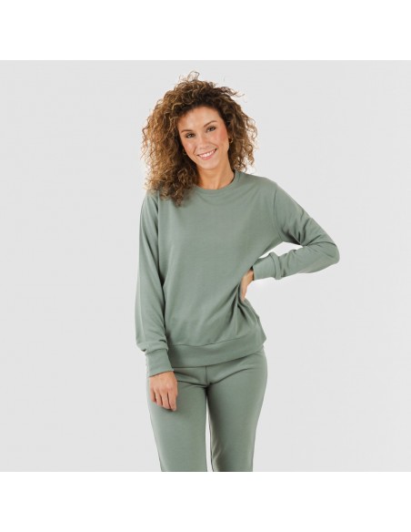 Set sportivo lungo donna verde militare new set-sport-largo-mujer