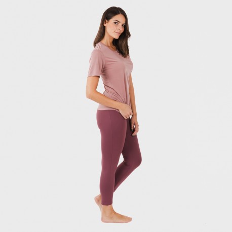 Set sportivo leggings lunghi donna malva - melanzana