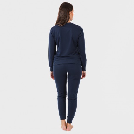 Set sportivo lungo donna blu navy new