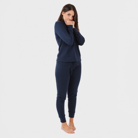 Set sportivo lungo donna blu navy new