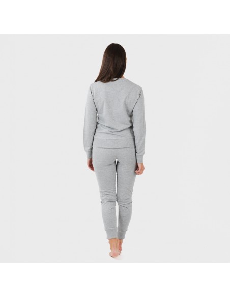 Set sportivo lungo donna grigio misto new set-sport-largo-mujer