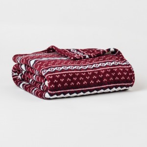 Coperta pile coral Cronos bordeaux
