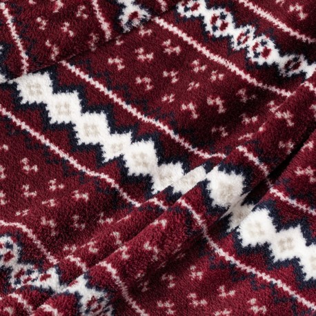 Coperta pile coral Cronos bordeaux