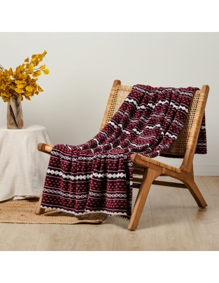 Coperta pile coral Cronos bordeaux Coperta pile coral Cronos bordeaux