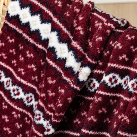 Coperta pile coral Cronos bordeaux