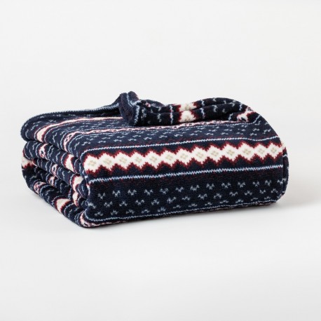 Coperta pile corallo Cronos blu navy coperte-in-velluto