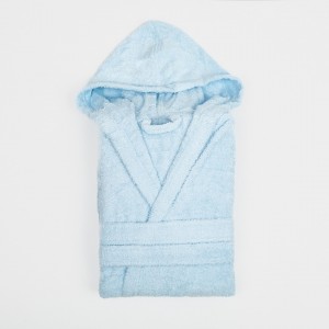 Accappatoio con cappuccio celeste 450gr unisex