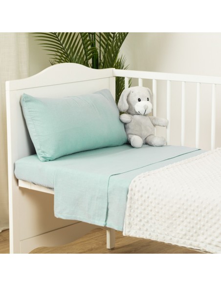 Set di lenzuola flanella tinta unita culla