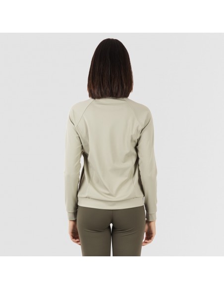 Felpa sportiva donna con media zip e tasche verde foglia Felpa sportiva donna con media zip e tasche verde foglia