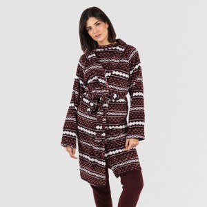 Vestaglia pile coral Cronos bordeaux