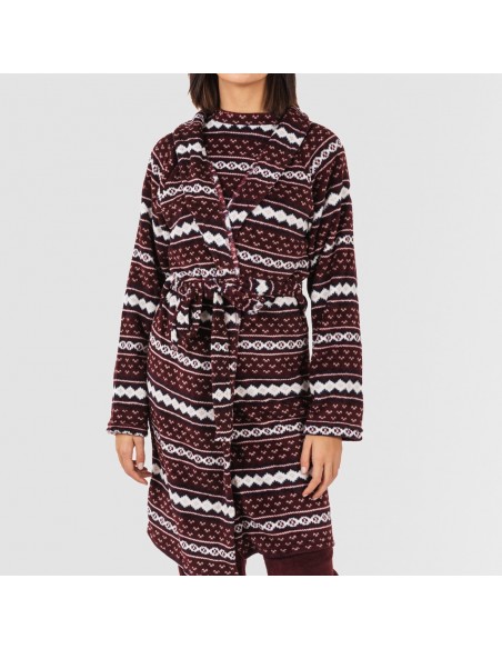 Vestaglia pile coral Cronos bordeaux Vestaglia pile coral Cronos bordeaux