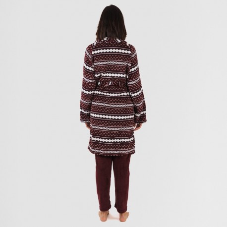 Vestaglia pile coral Cronos bordeaux