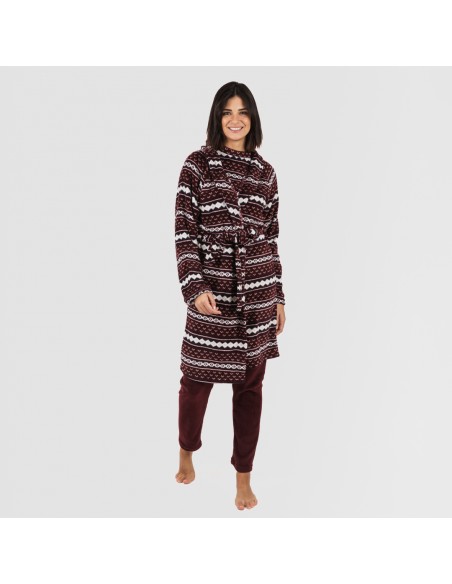 Vestaglia pile coral Cronos bordeaux Vestaglia pile coral Cronos bordeaux