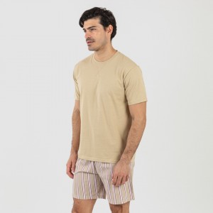 Pigiama corto cotone uomo Raya Ico beige