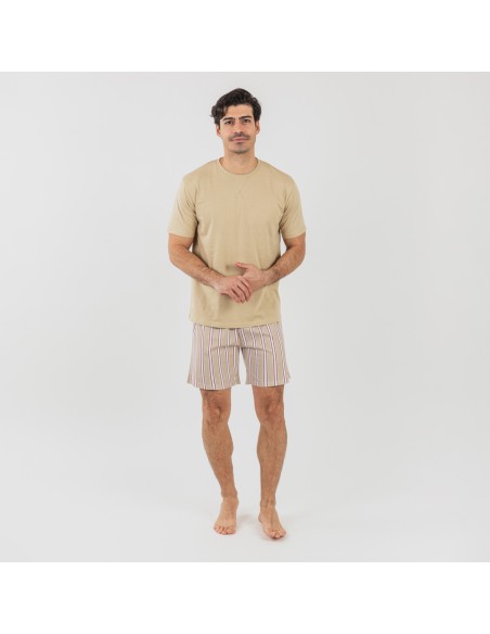 Pigiama corto cotone uomo Raya Ico beige Pigiama corto cotone uomo Raya Ico beige
