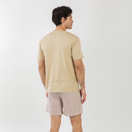 Pigiama corto cotone uomo Raya Ico beige