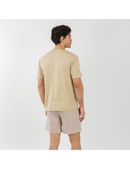 Pigiama corto cotone uomo Raya Ico beige Pigiama corto cotone uomo Raya Ico beige