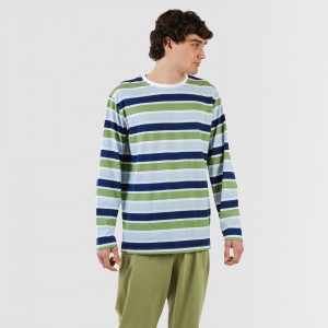 Pigiama lungo uomo cotone Brent verde militare 2