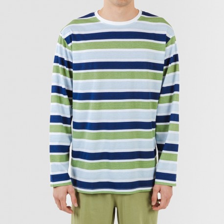 Pigiama lungo uomo cotone Brent verde militare