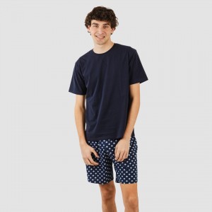 Pigiama corto cotone uomo Missy blu navy 2