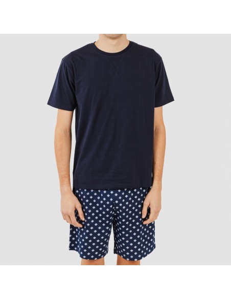 Pigiama corto cotone uomo Missy blu navy Pigiama corto cotone uomo Missy blu navy