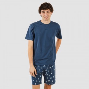 Pigiama corto cotone uomo Aaron blu navy 2
