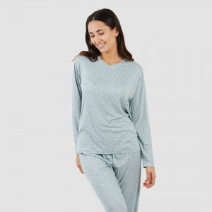Pigiama lungo soft Anita indaco 2
