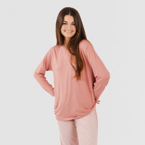 Pigiama lungo soft Raya Aliena marsala