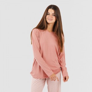Pigiama lungo soft Raya Aliena marsala 2
