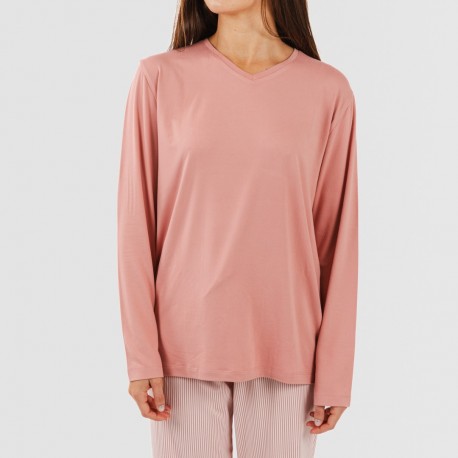 Pigiama lungo soft Raya Aliena marsala