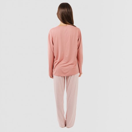 Pigiama lungo soft Raya Aliena marsala