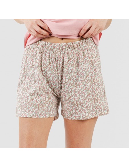 Pigiama corto canotta cotone Sofia rosa Pigiama corto canotta cotone Sofia rosa