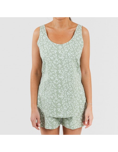 Pigiama corto canotta cotone Oniris verde militare Pigiama corto canotta cotone Oniris verde militare