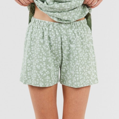 Pigiama corto canotta cotone Oniris verde militare