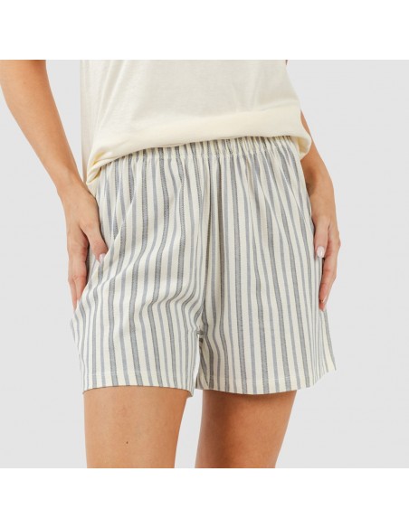 Pigiama corto canotta cotone Raya Brighton bianco antico Pigiama corto canotta cotone Raya Brighton bianco antico