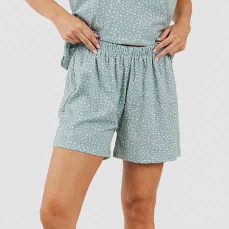 Pigiama corto canotta cotone Anita verde sbiadito