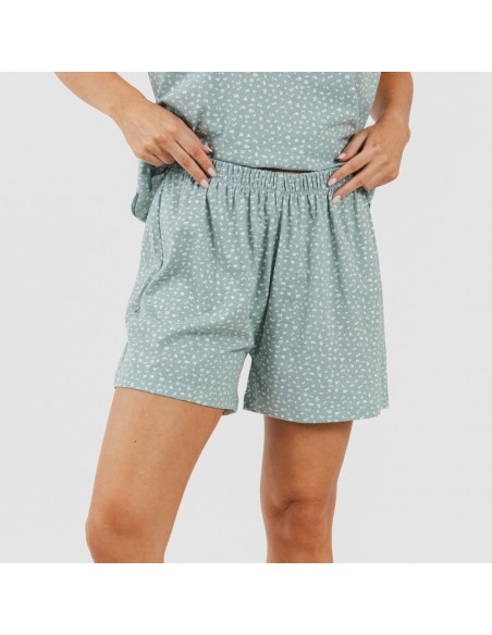 Pigiama corto canotta cotone Anita verde sbiadito
