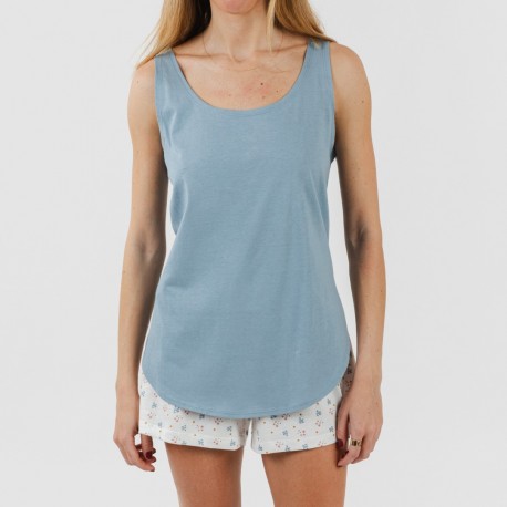 Pigiama corto canotta cotone Inés indaco