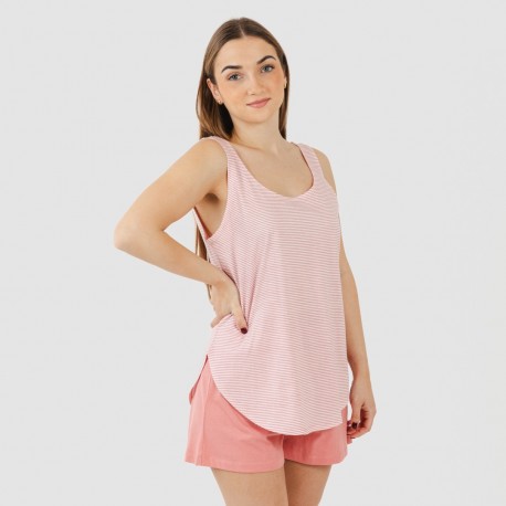 Pigiama corto canotta cotone Raya Aliena marsala