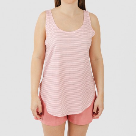 Pigiama corto canotta cotone Raya Aliena marsala