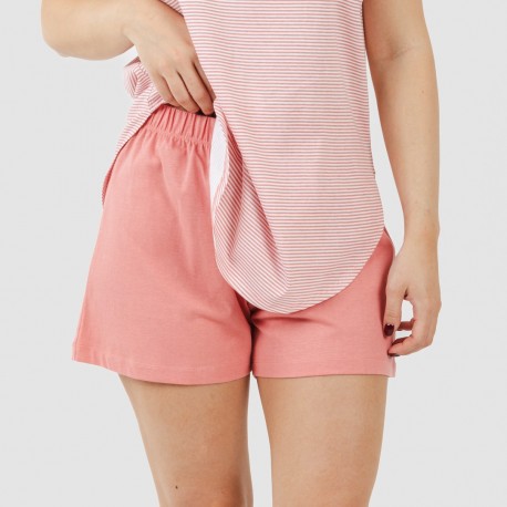 Pigiama corto canotta cotone Raya Aliena marsala