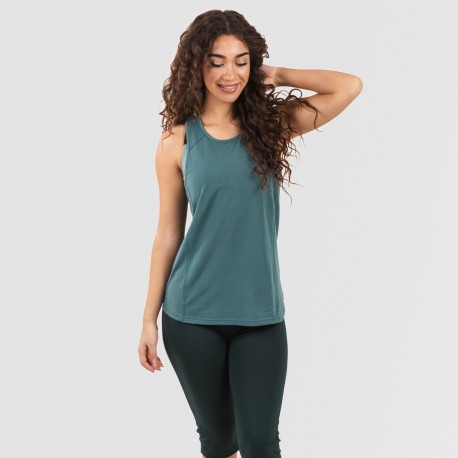 Set sportivo leggings corti donna verde bottiglia
